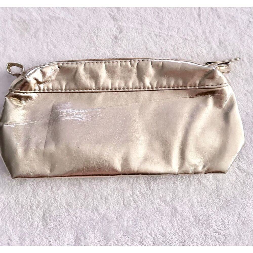 White gold Clarins cosmetic zip up bag - Picture 8 of 8